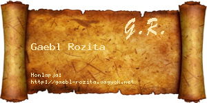 Gaebl Rozita névjegykártya